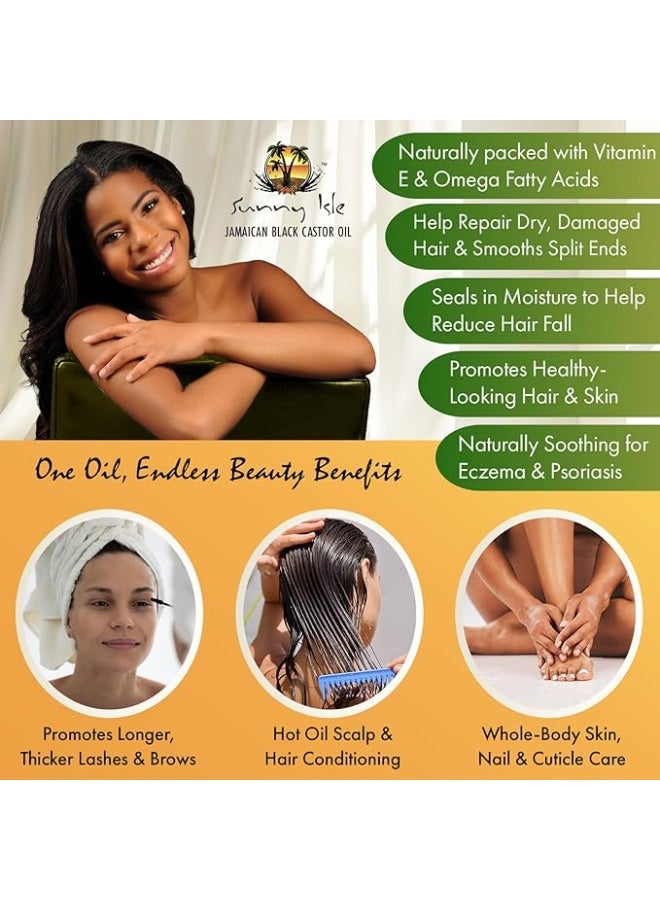 Sunny Isle Jamaican Black Castor Oil – 100% Pure & Natural, 8oz - Image 2